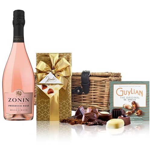 Zonin Prosecco Rose Doc Millesimato 75cl And Chocolates Hamper